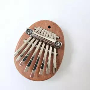 휴대용 미니 칼림바 우드 타원형 취미 악기