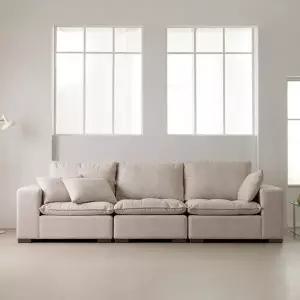 (수도권무료) 아르메 클로버 구스 패브릭 4인용 소파 (쿠션증정)