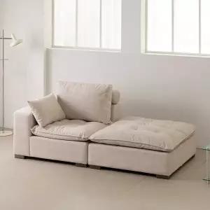 (수도권무료) 아르메 클로버 구스 패브릭 3인 카우치형 소파 (쿠션증정)