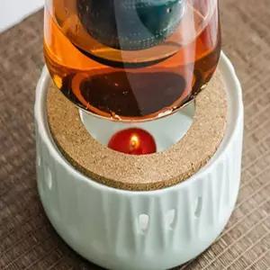 도자기 QK67OP31 티워머 S-3 화이트 내열도자기 꽃차주전자 다도구 주전자워머 도자기받침