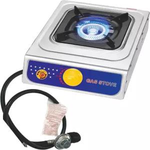 캠핑 큐 파티오 닉을 위한 레귤레이터가 있는 비비크레이트 프로판 레인지 0000 BTU 싱글 버너 스테인리스