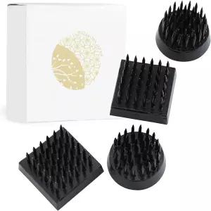 와자쿠라 4PCS 블랙 미니 이케바나 켄잔 일본산 꽃꽂이 핀 개구리 둥근 사각형