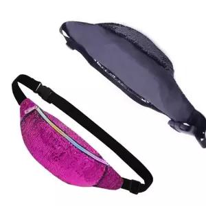 남성 힙색 데일리 여행용 슬링백 남녀공용 힙색 크로스 가방 패션 스팽글 메탈릭 반짝이 여성