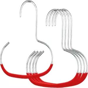 마와 스카프 숄 벨트 및 액세서리 정리함 그립 코팅이 된 무독성 금속 행거 이지 액세스 오픈 후크 모델