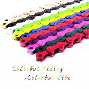 고정 기어 자전거 체인 단일 속도 로드 바이크 12 가지 색상 96 링크