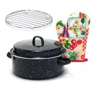 키친아트 HA68QV22 직화냄비 군고구마 냄비 장갑포함 28cm