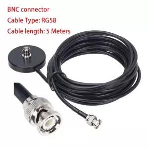 CB 라디오 BNC 수형 안테나 마그네틱 베이스(5미터 RG58 동축 연장 케이블 포함)
