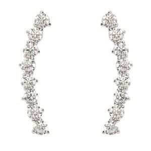 여성 파보이 14K 골드 도금 큐빅 지르코니아 이어 크롤러 스터드 귀걸이 - 가짜 다이아몬드 화살 클라이머 패션 트렌디한 이어스케이프 문구 주얼리