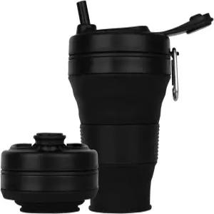 닉 히킹 캠핑 클라이밍을 위한 20 경량 접이식 물 머그잔을 빨대 뚜껑이 있는 CYNROFVEN 실리콘 커피 컵