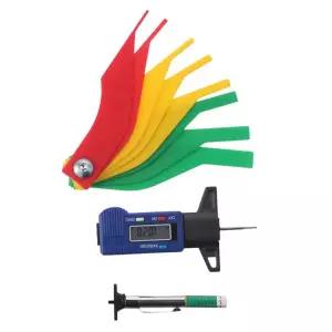 자동차 브레이크 패드 측정 도구 키트 3종 라이닝 두께 게이지 코딩 타이어 트레드 깊이