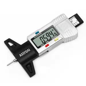 AstroAI 타이어 트레드 깊이 게이지 LCD 디지털 도구 자동차 트럭 SUV 오토바이 버스용 0-1인치 및