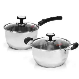 키친아트 PV35FH23 냄비세트 가정 스텐 양수 편수 냄비 2종