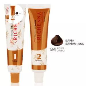 부드러운향 헤나추출물 헤어 염색약 자연갈색 5N