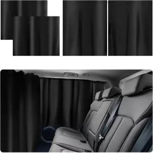 3PCS 대형 차량 창문 그늘막 햇빛 차단 및 개인정보 보호를 위한 업그레이드된 커튼 필수 후면 칸막이 포함