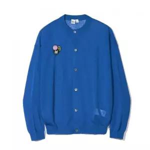 매장정품 파르티멘토 PARTIMENTO [뱃지 ] 린넨 블렌드 니트 라운드 가디건 블루 PYN-2522 BL 116615