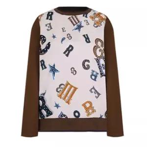 크로커다일 레이디앞판 프린트배색 긴팔 티셔츠 CLEFTS109