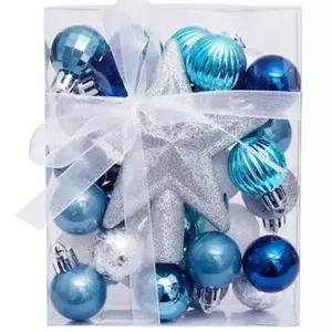 크리스마스 트리 장식볼 세트 30p 8종 블루실버
