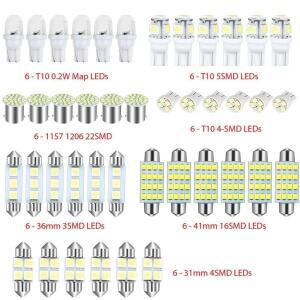 LED 실내 조명 6000K 12V T10 168 2825 W5W 921 키트 자동차 차량지도 돔 도어 트렁크 번호판 전구