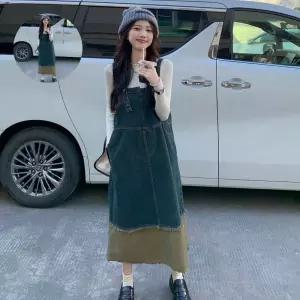 오버롤 원피스 멜빵스커트 데님스 여성