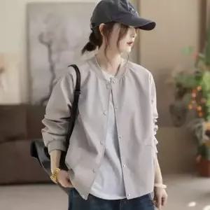 여사친 캐주얼 톱 가죽 코트 나사 자켓 차이나 싱글 DUCHI1