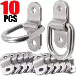 10/1개 D링 타이 다운 앵커 링 풀 훅 스테인리스 스틸 고정 링 자동차 보트 화물 트레일러 차량 RV 밴용