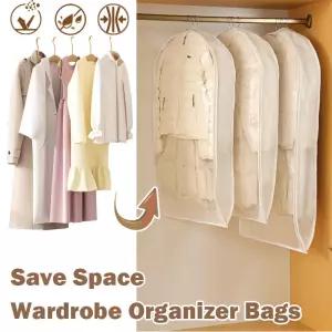 옷장 주최자 가방 다운 재킷 공기 압축 지퍼가 달린 옷 먼지 커버 저장 공간 천 보관