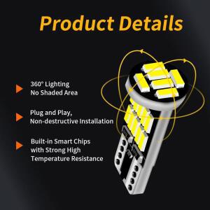 10pcs 슈퍼 밝은 T10 W5W 4014SMD 26 칩 360도 조명 192 194 168 501 자동차 방향지시등 브레이크 내부 용
