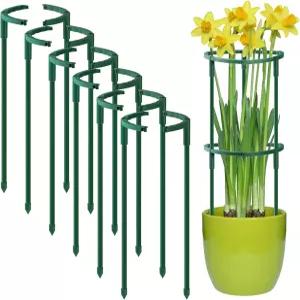 Uzoli 12 팩 식물 지지 말뚝 세트 - 다용도 케이지 쌓을 수 있는 3 티어 정원 꽃 실내 야외 토마토 작약