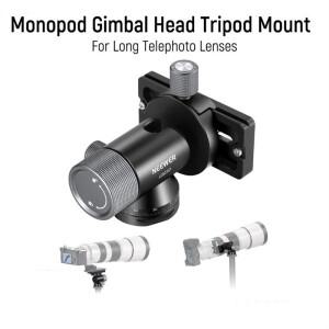 NEEWER GM39 짐벌 조인트 (모노포드 삼각대 장거리 망원 렌즈용) 메탈 로우 프로파일 볼헤드 360 ° 팬 90