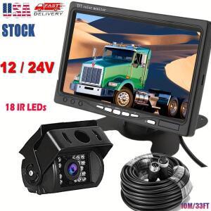 Tft LCD 모니터 4핀 18 IR LED 나이트 비전 백업 주차 후방 보기 CCD 카메라 System12-24V RV 트럭 트레일