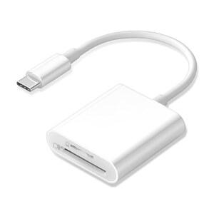 [미국배송] USB C SD 카드 리더 타입 아이폰호환 15 16 / 아이패드호환 애플호환 MAC 트레일 카메라 뷰어 플러그 앤 플레이용 및 MICROSD 메모리 어댑터 지원 -2 슬롯