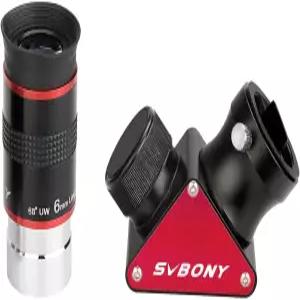 SVBONY 망원경 접안렌즈 68도 초광각 6mm SV188P 90도 유전체 거울 별 대각선 1.25인치 천체 액세서리