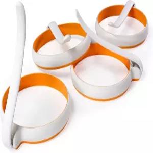 스털렉스 4인치 실리콘 계란 프라이 링 세트 4팩 팬케이크용 원형 몰드 아침 샌드위치 논스틱