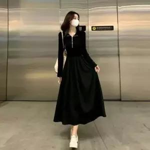 마르소 원피스 니트 치마 여성용 하객 봄가을 슬림핏 가벼운 시크 미니멀 폴라넥 허리조임 룩 UNO3