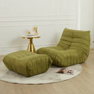 싱글 시트 폼 팔걸이 소파 의자, 벽난로 거실 바닥 편안한 콩 라운저 침실 소파, 가방