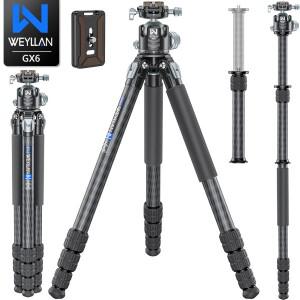 WEYLLAN 카메라용 카본 삼각대, 헤비 듀티 볼 헤드 포함 10 층 튜브, GX6 MAX 하중 20kg, 69 인치