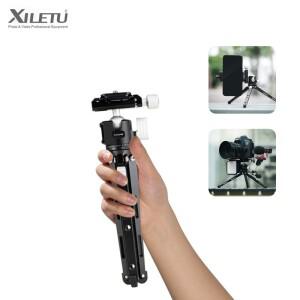 아르카 스위스 볼 헤드와 콜드 슈가 있는 XILETU 미니 삼각대, 휴대폰 카메라용 금속 핸드헬드 셀카봉, 라