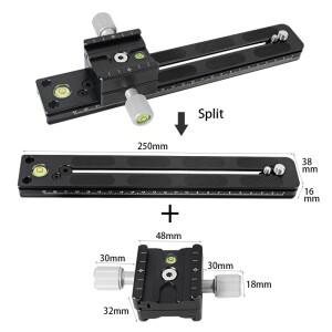 릴리스 더블 클램프 망원 렌즈 장착 어댑터 카메라 슬라이드 레일 Dslr 삼각대 볼 헤드