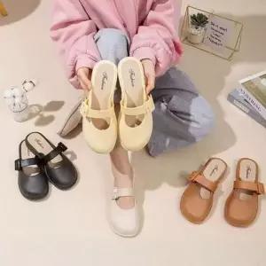 [하프클럽/]여성말랑슬리퍼 고무뮬슬리퍼 통굽 슬리퍼신발