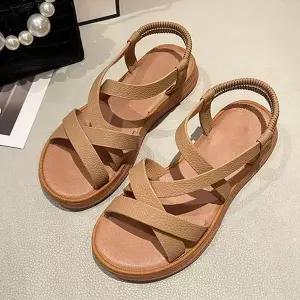 [하프클럽/]빅사이즈 편한 여성 여름 일상 샌들 여성 밴딩 스트랩