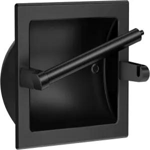 대형 롤용 매트 블랙 오목 화장지 홀더 피벗 벽 욕실 벽걸이 스테인리스 스틸