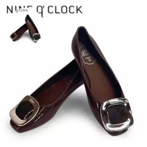 나인어클락 플랫슈즈 클래식 브라운 내추럴 젤리 PVC