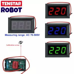 AC 70-500V 0.56 LED 디지털 전압계 전압 측정기 볼트 도구 2 전선 빨간색 녹색 파란색 디스플레이 110V