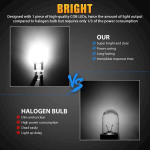 LED COB 6000K 화이트 자동차 인테리어 조명 돔 램프 지도 전구 168 194방향지시등 문짝 라이트 T10 20개