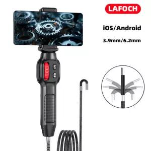 두 가지 방법 1m 360 ° 조명 방수 프로브 안드로이드/iOS 폰 연결 기능을 갖춘 관절형 내시경 카메라