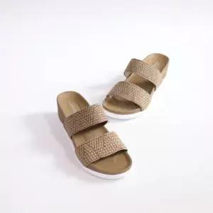 [다잇템]여자 샌달 두꺼운굽 SS 삼각짜임 캐쥬얼 웨지힐 슬리퍼