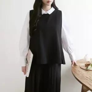 [다잇템]여자 트임 베이직 A라인 심플 정장 조끼