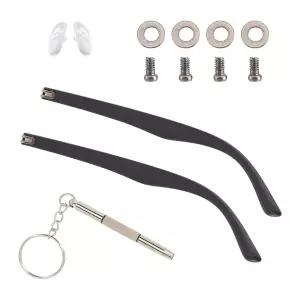 안경 선글라스용 나사 와셔 드라이버가 포함된 검은색 팔 다리 교체 액세서리 필요한 NICEED 1쌍 키트