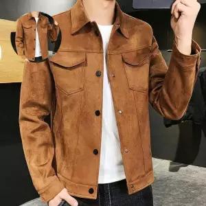 라이더 트러커 남성 스웨이드 점퍼 벨벳자켓