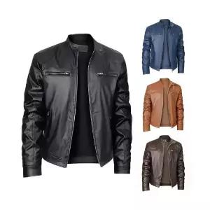 남성 항공 점퍼 차이나 가죽자켓 지퍼포켓 가죽 빅사이즈 DUCHI1